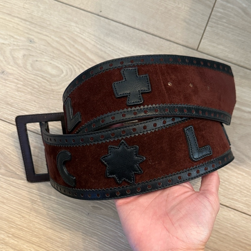 Vintage Christian Lacroix Suede Belt Sz 80